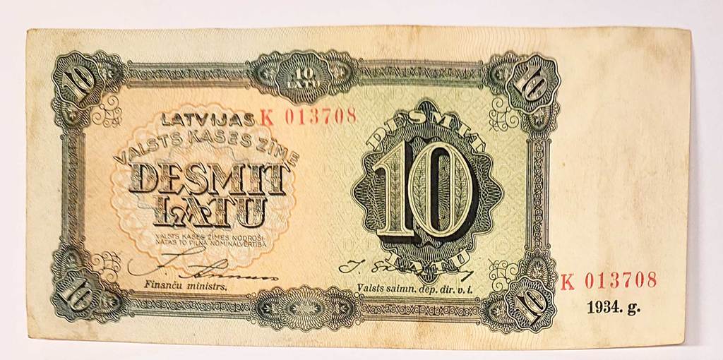 10 lat banknote 1834