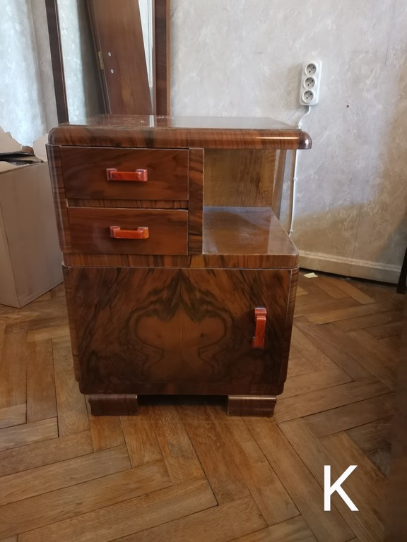 Walnut veneer cabinet/nightstand
