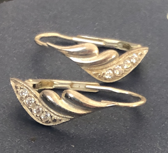 Silver earrings, 80s