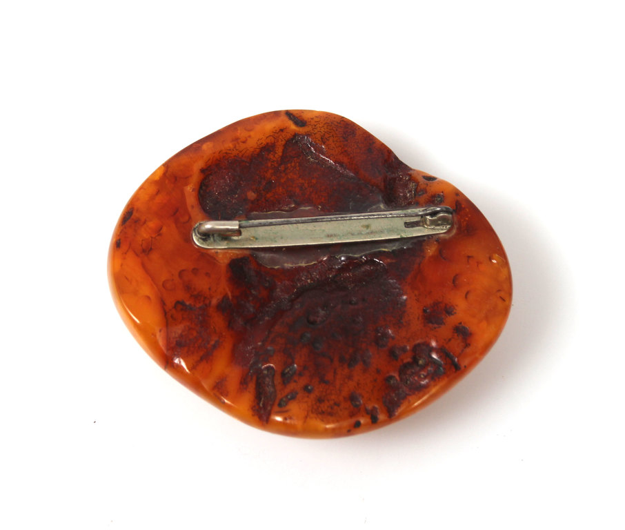 Large amber brooch