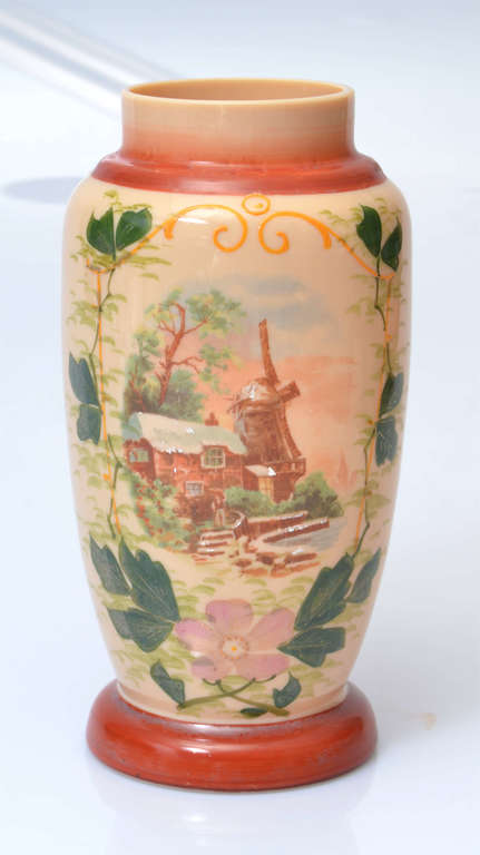 Hand painted Art Nouveau vase