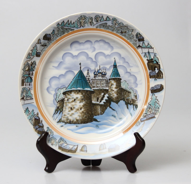 Настенная декоративная тарелка ''Плескавский замок''