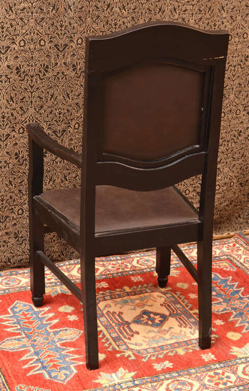 Koka krēsls ar ādas apdari (2 gab)