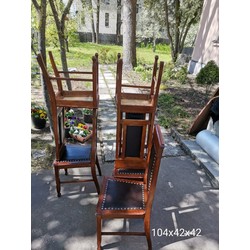 Chairs with leather upholstery 5 pcs