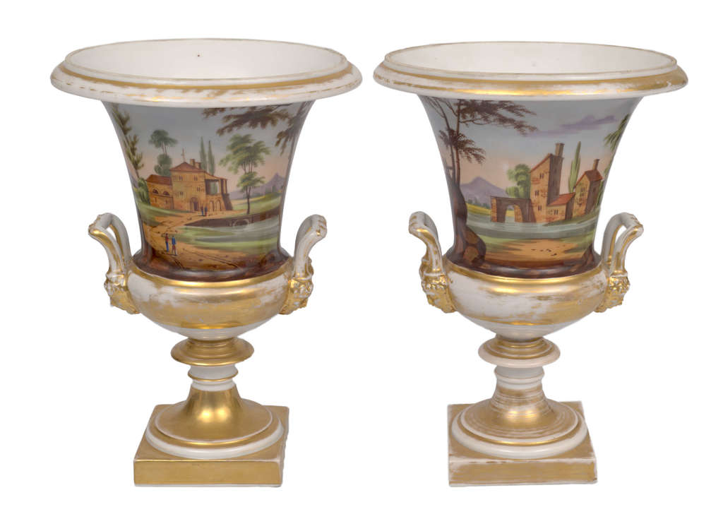 Porcelain vases with painting (2 pcs.)