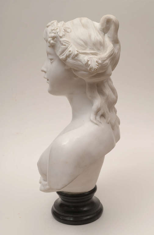 Marble bust of a young girl