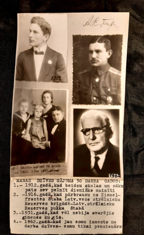 Photo collage with biography, Latvia, 1962