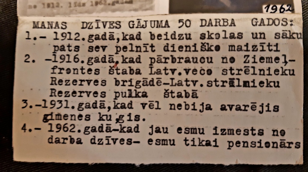 Фотоколлаж с биографией, Латвия, 1962 г.
