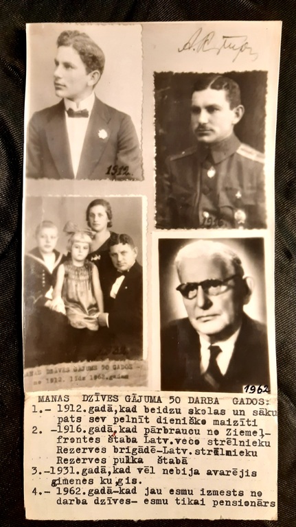 Фотоколлаж с биографией, Латвия, 1962 г.