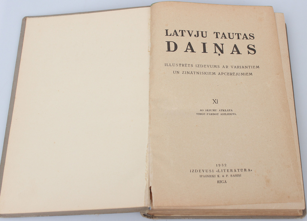 Books ''Latvju dainas (11gab) Leather covers''