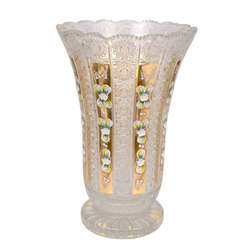 Хрустальная ваза с росписью эмалью