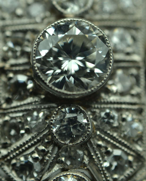 Platinum art-deco style ring with diamonds