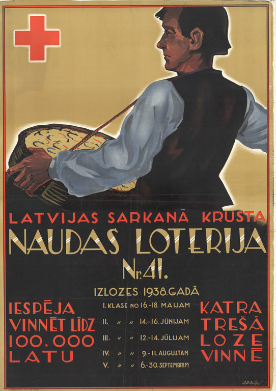 Plakāts ''Latvijas Sarkanā krusta naudas loterija Nr. 41''