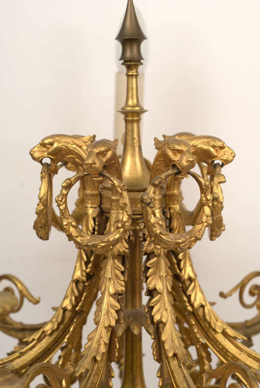 Gilt bronze candlestick with Chinese painted porcelain
