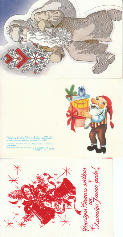 3 рождественские поздравительные открытки