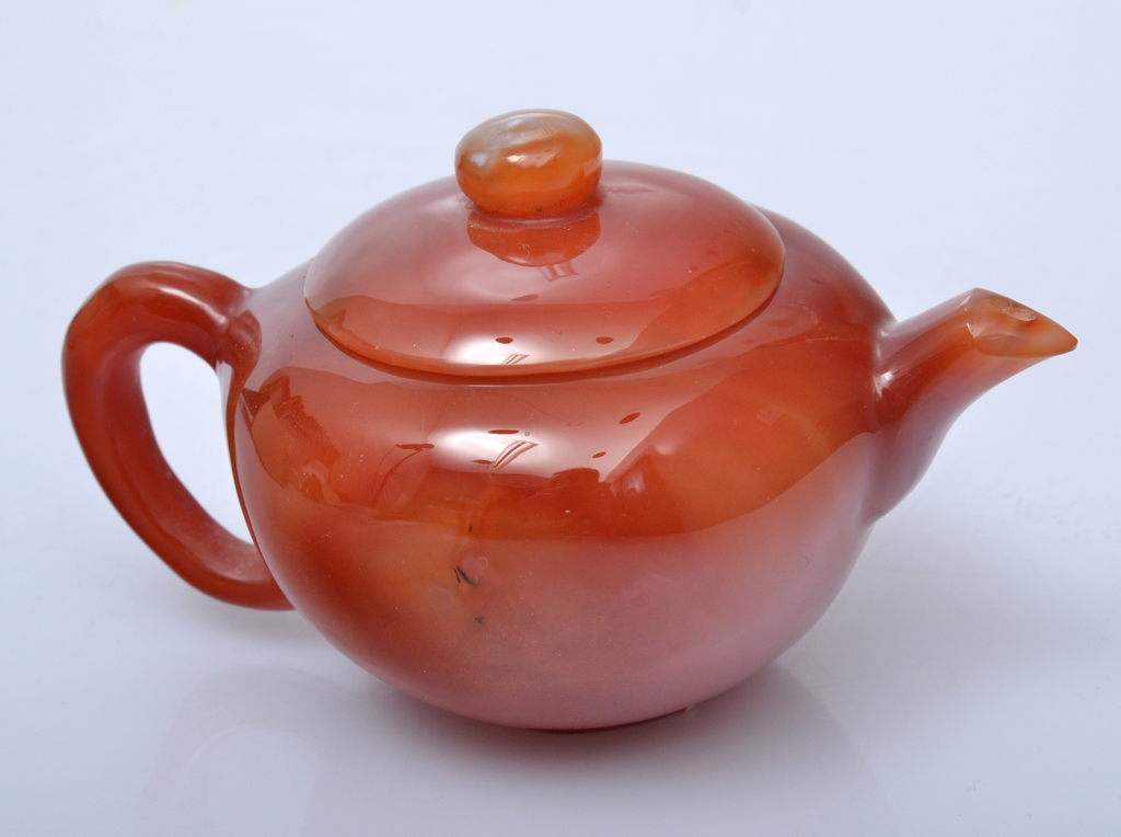 Decorative red agate teapot