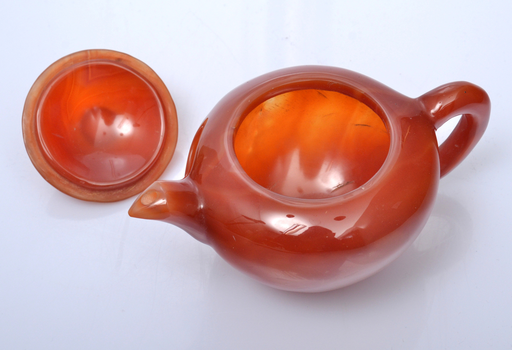 Decorative red agate teapot