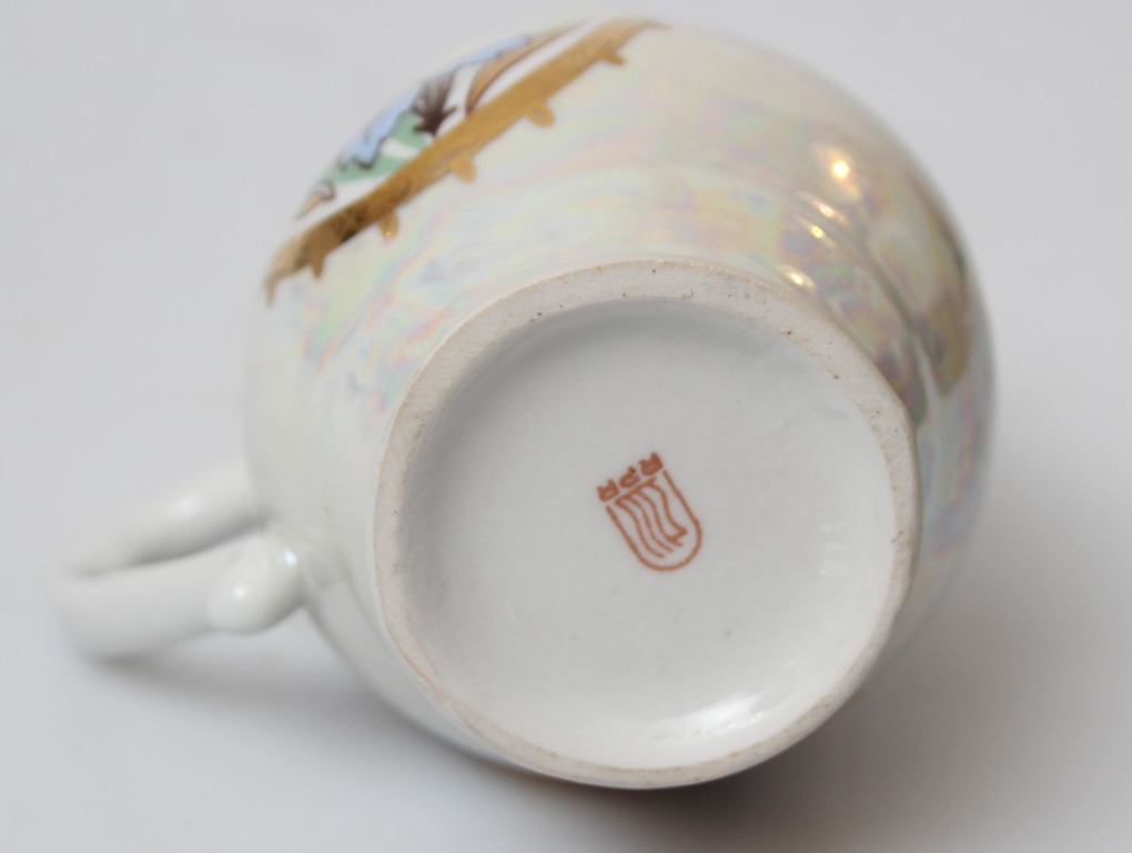 Porcelain cup with saucer ''Tet a tet''