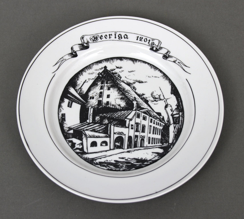 Porcelain plate ''Vecrīga 1201.g.''