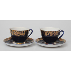 Porcelain cups with saucers 2 pcs