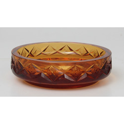 Amber colored serving dish