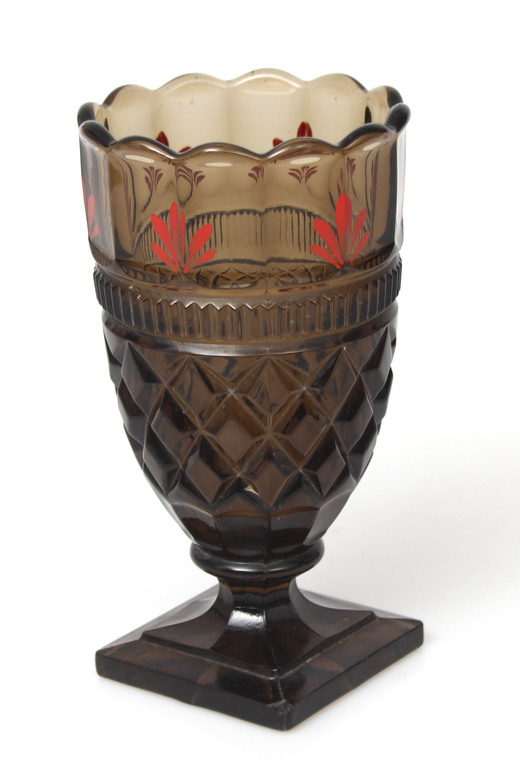 Стеклянная ваза с росписью
