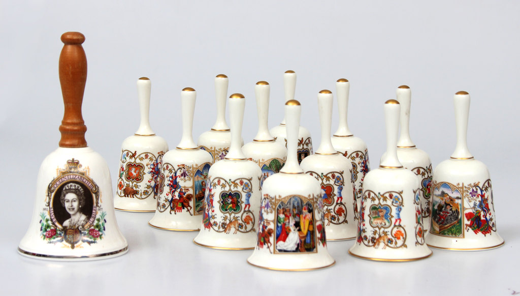 Decorative porcelain bells (12 + 1 pcs)
