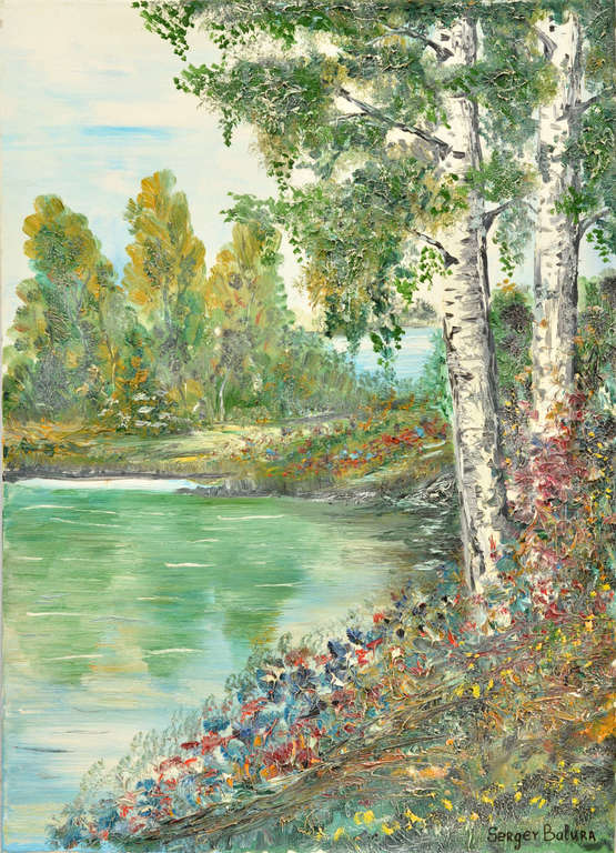 Landscape with birch trees
