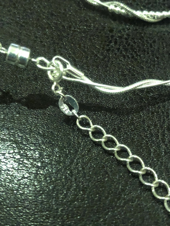 Серебряное колье с браслетом