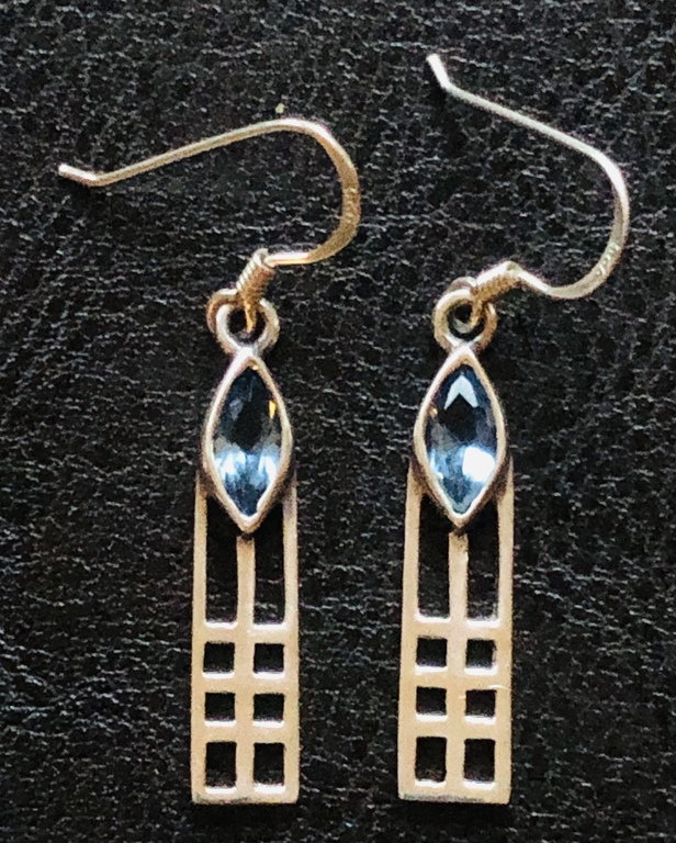 Deco earrings, silver 925