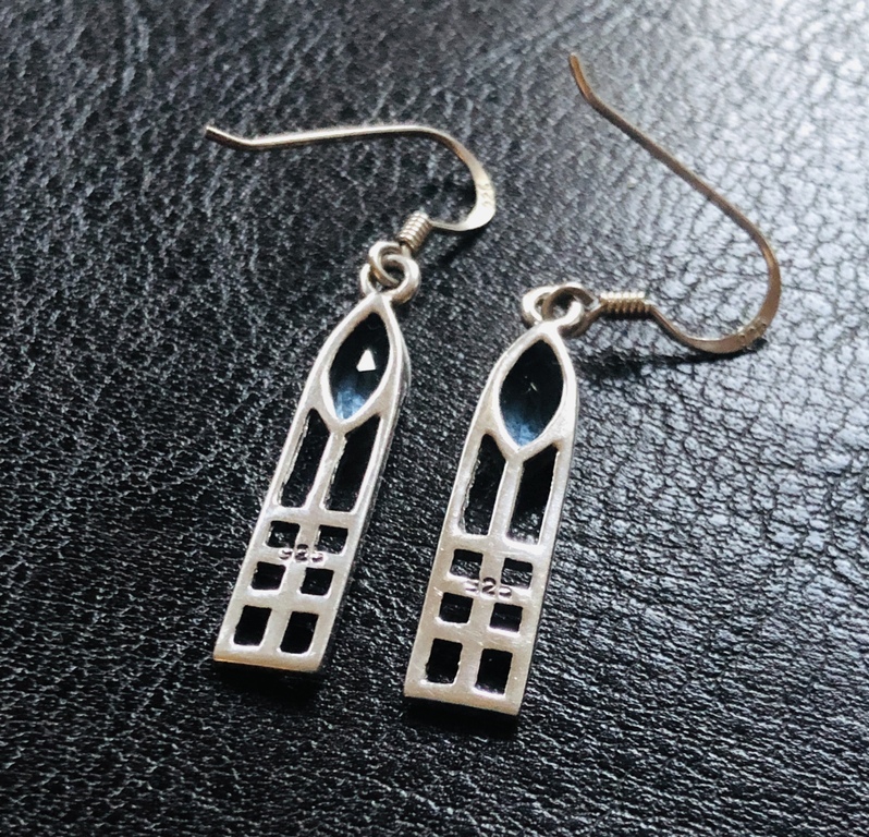 Deco earrings, silver 925