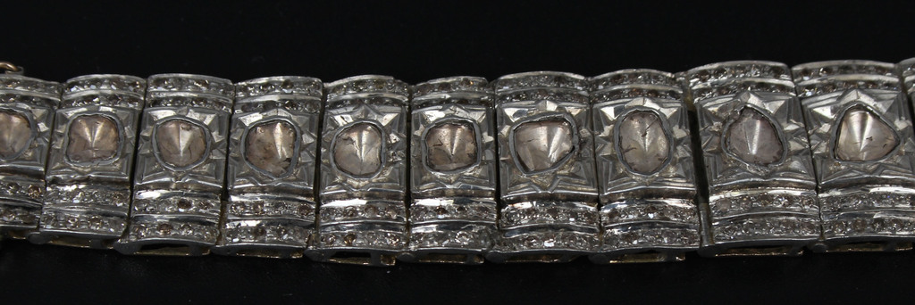 Antique gold silver bracelet with 389 brilliants and 21 diamonds