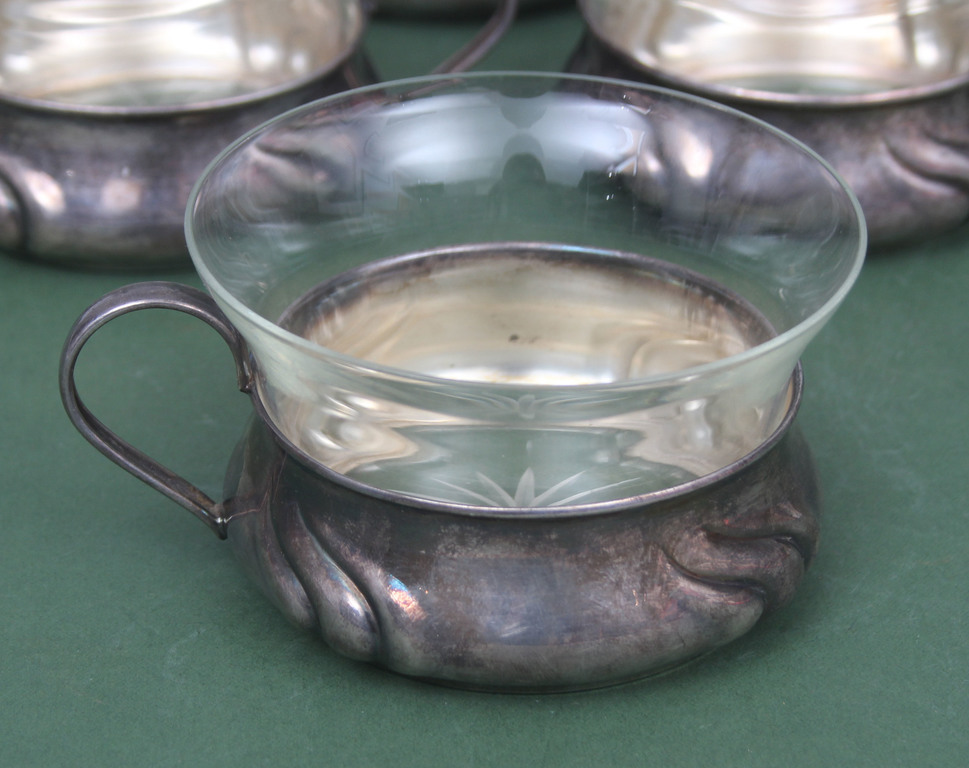 Набор стаканов с серебряной отделкой (6 шт.)