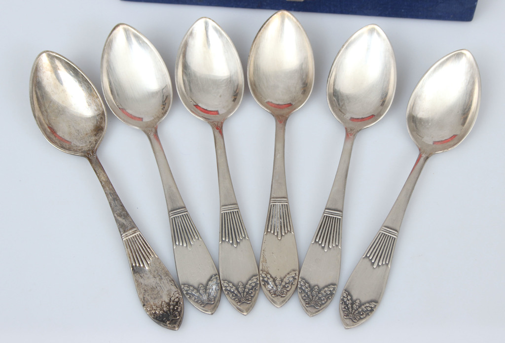 Six alpaca spoons in original packaging