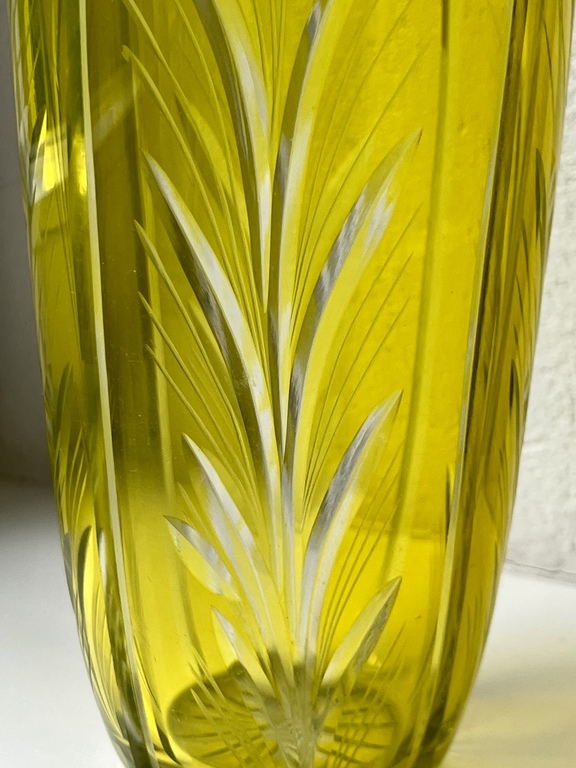 Colored glass flower vase, produced by the Ilguciem glass factory