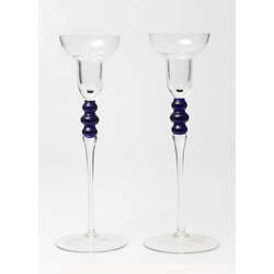 Two glass candlesticks