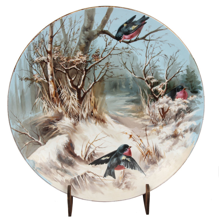 Кузнецовская декоративная тарелка ''Зимний пейзаж''