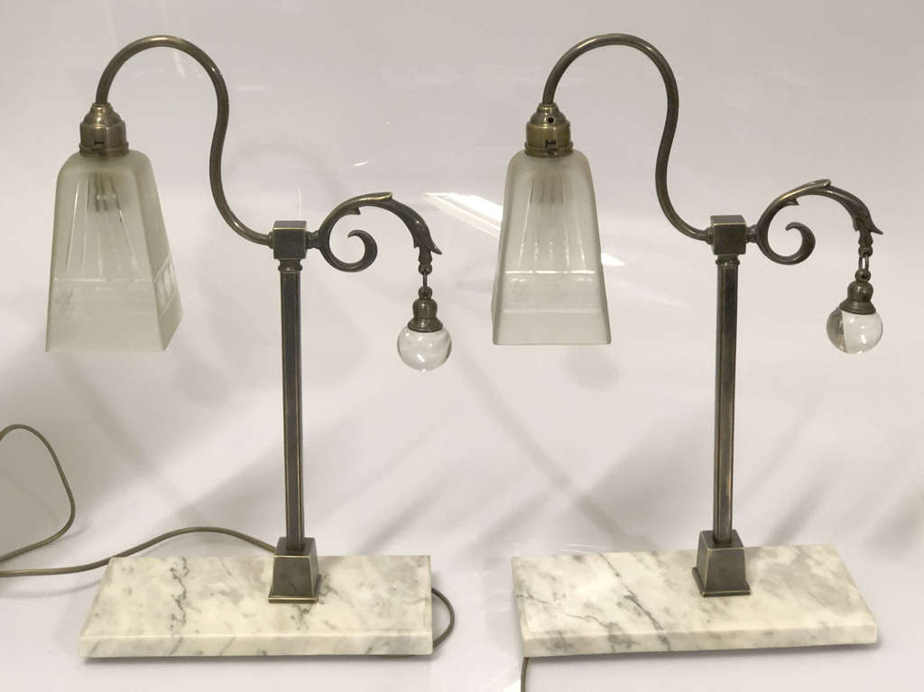 Art deko elektriskās galda lampas (2 gab.)