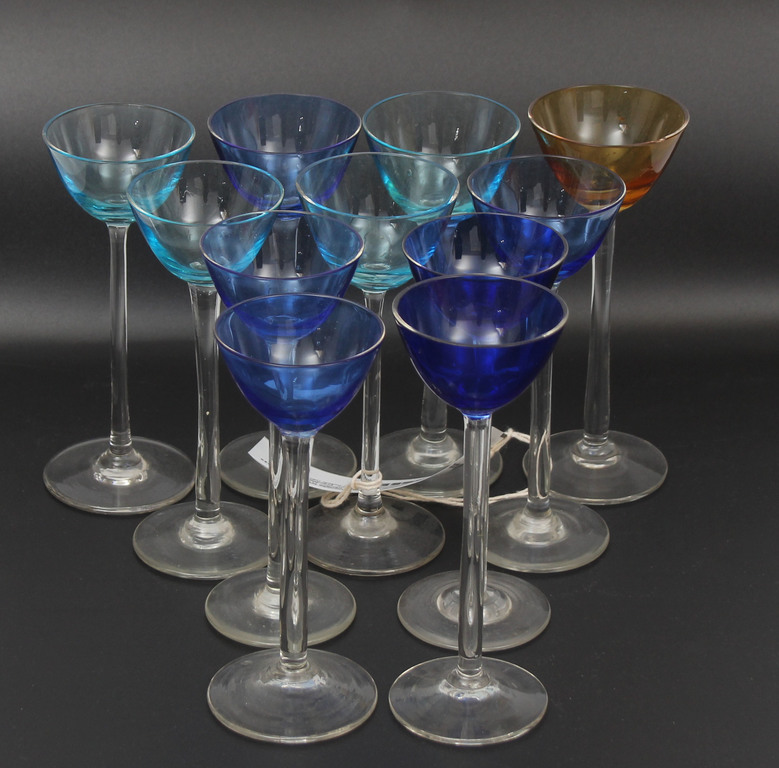 Iļguciema colored glass liqueur glasses (11 pcs.)