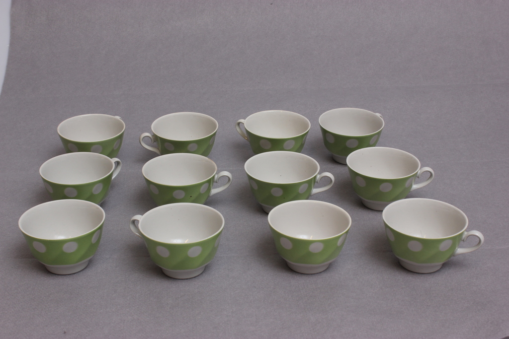 Set of porcelain cups for 12 people