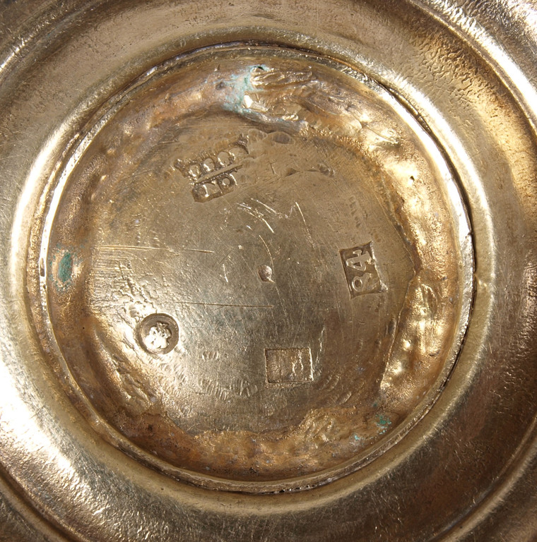 Gilded silver cup with saucer