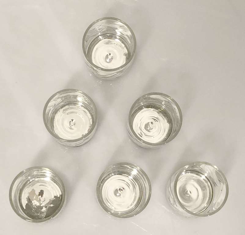 Set of crystal glasses with metal finish (6 pcs.)