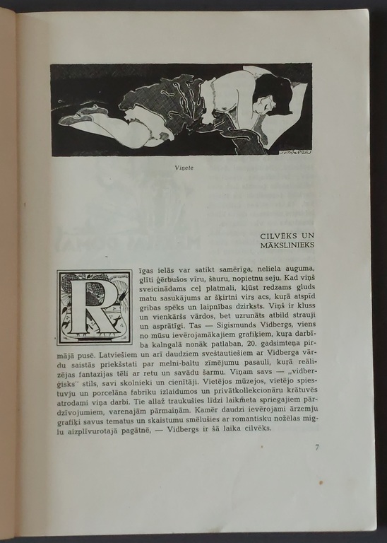 O.Liepiņš SIGMUNDS VIDBERGS monogrāfija. K.Rasiņa apgāds Rīga 1942