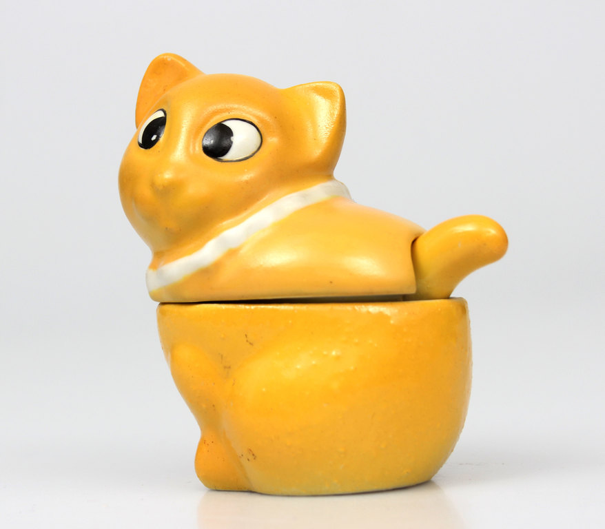 Porcelain mustard tray Cat