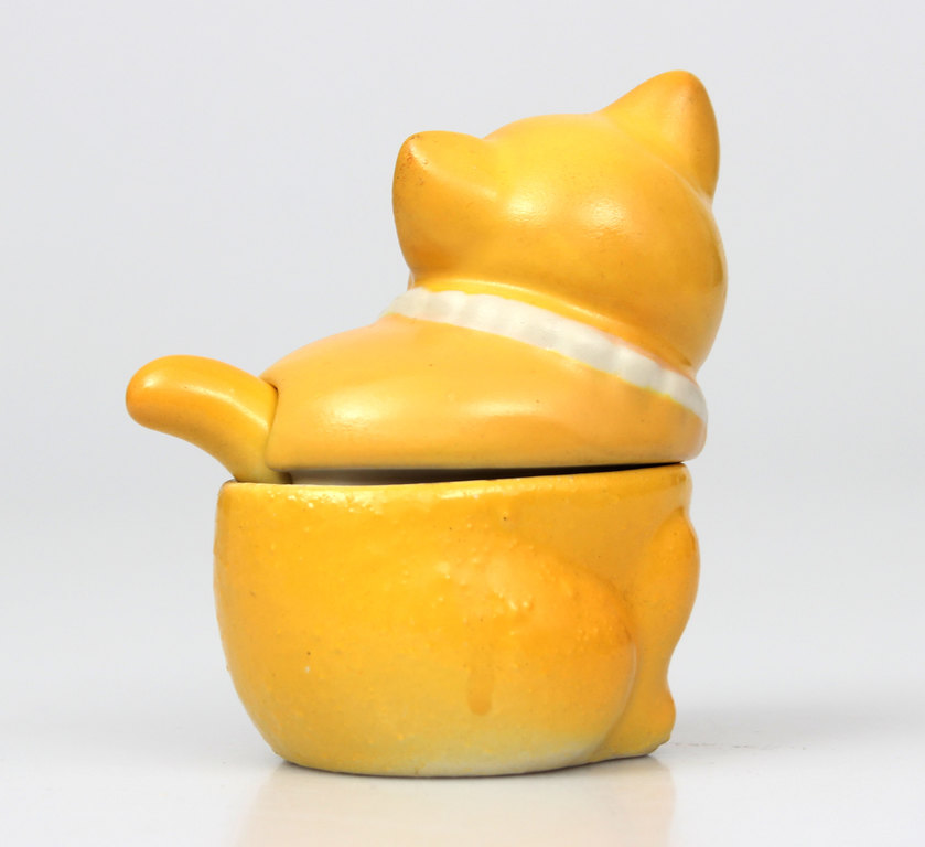 Porcelain mustard tray Cat