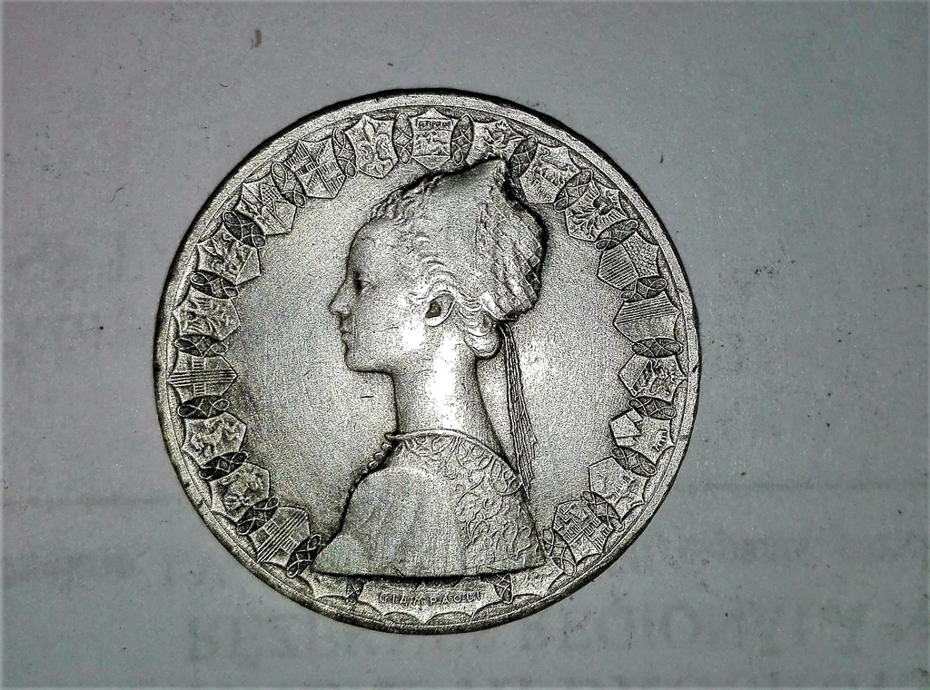 Монета 500 лир, Италия, 1958 г.