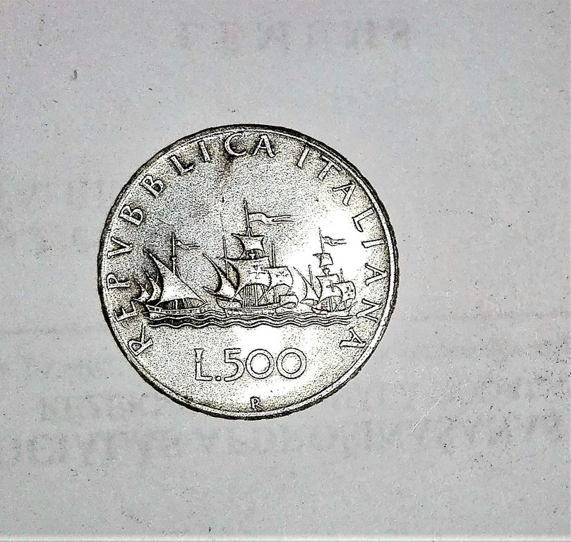 Монета 500 лир, Италия, 1958 г.