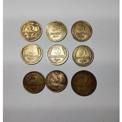 PSRS 3 kapeiku monētas+5 kap. monētas (1928-1961)