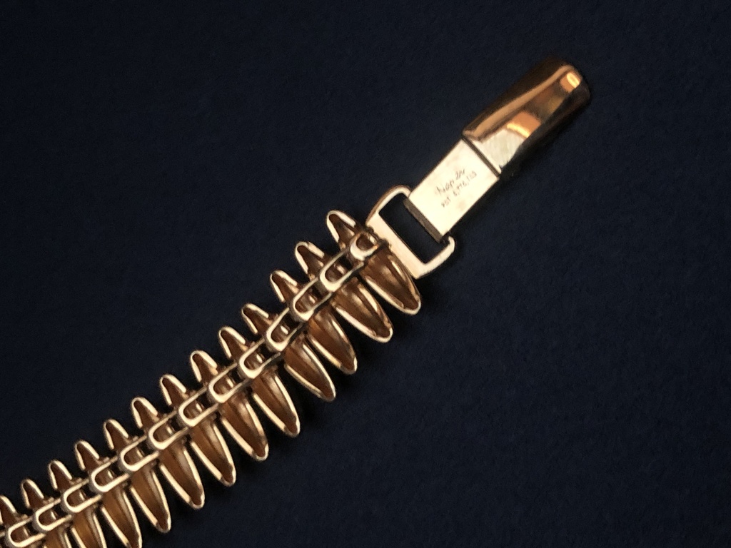 NAPIER Cleopatra bracelet 1980, New York, high quality 18k gold plating.