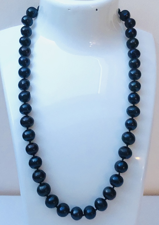 Tahitian black pearl beads, 9-10mm